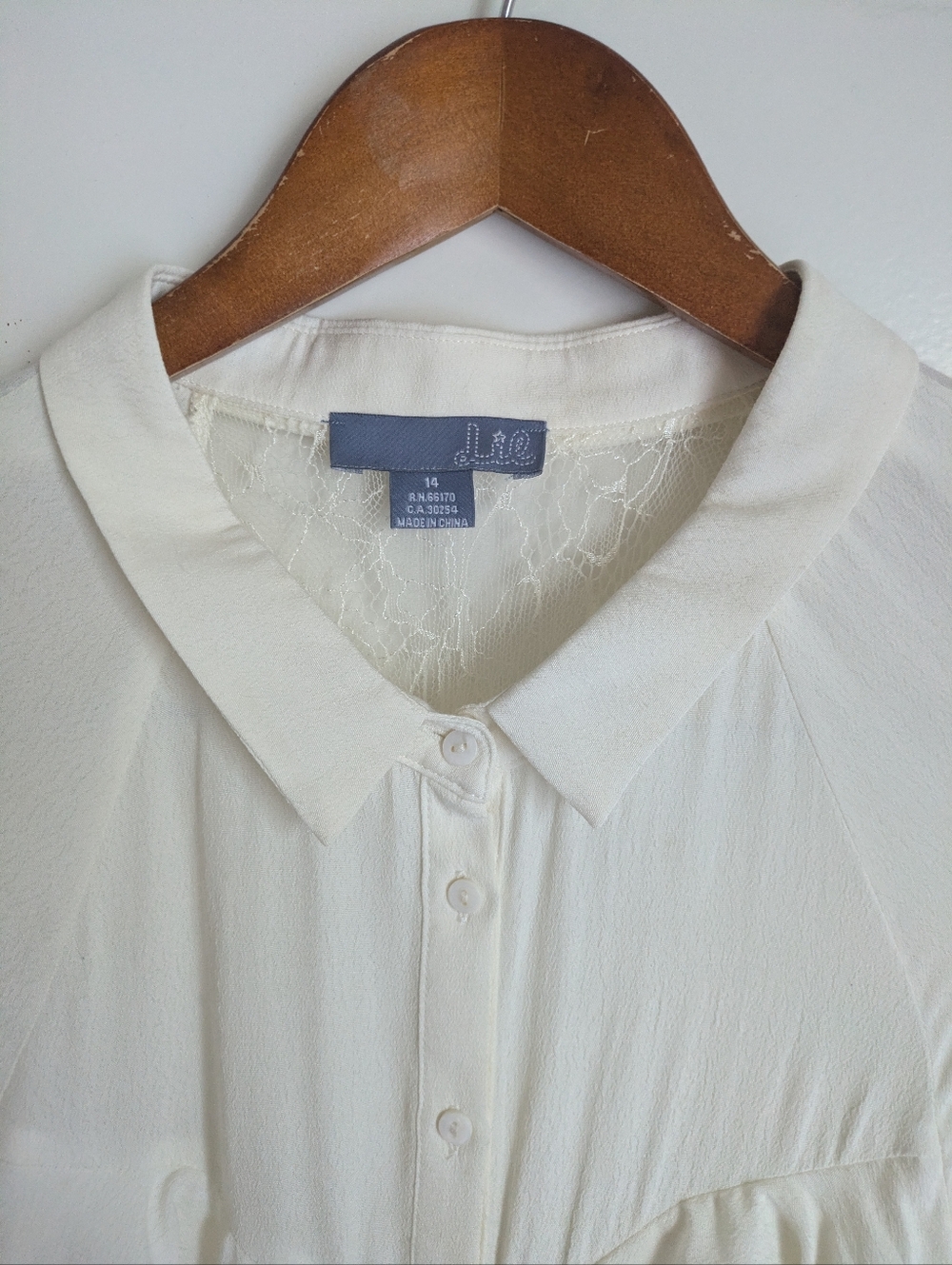 Anthropologie Lie Romantic Bohemian Ruffled Lace Blouse White Size 14 - Picture 4 of 16
